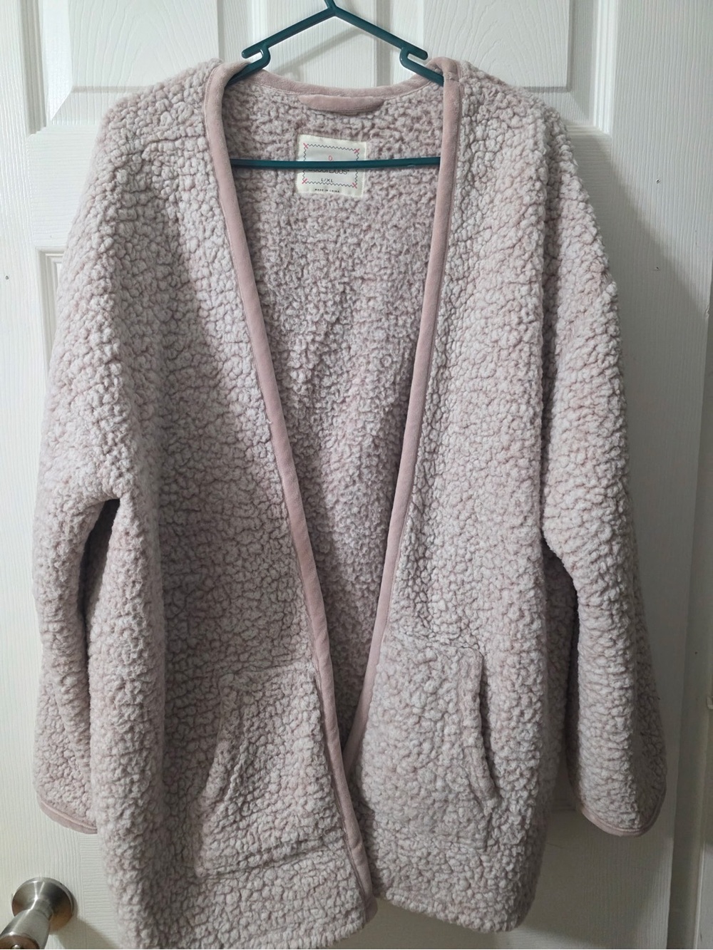 Cuddl Duds Plush Pajama Cardigan in Blush Pink